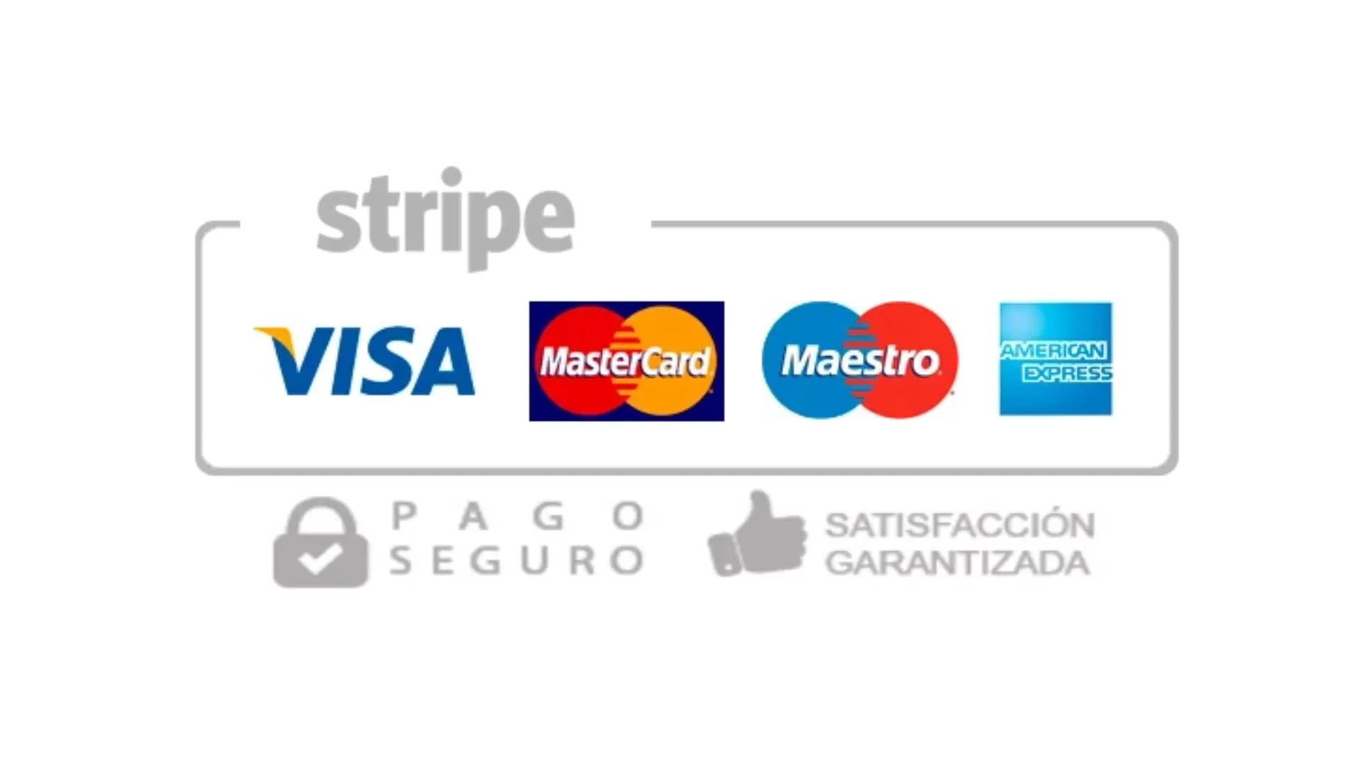 Pago seguro con Stripe: Visa, MasterCard, Maestro y American Express